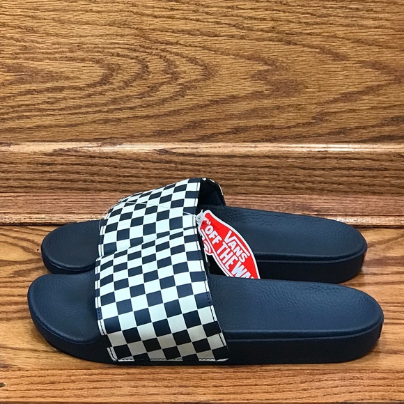 checkerboard vans flip flops